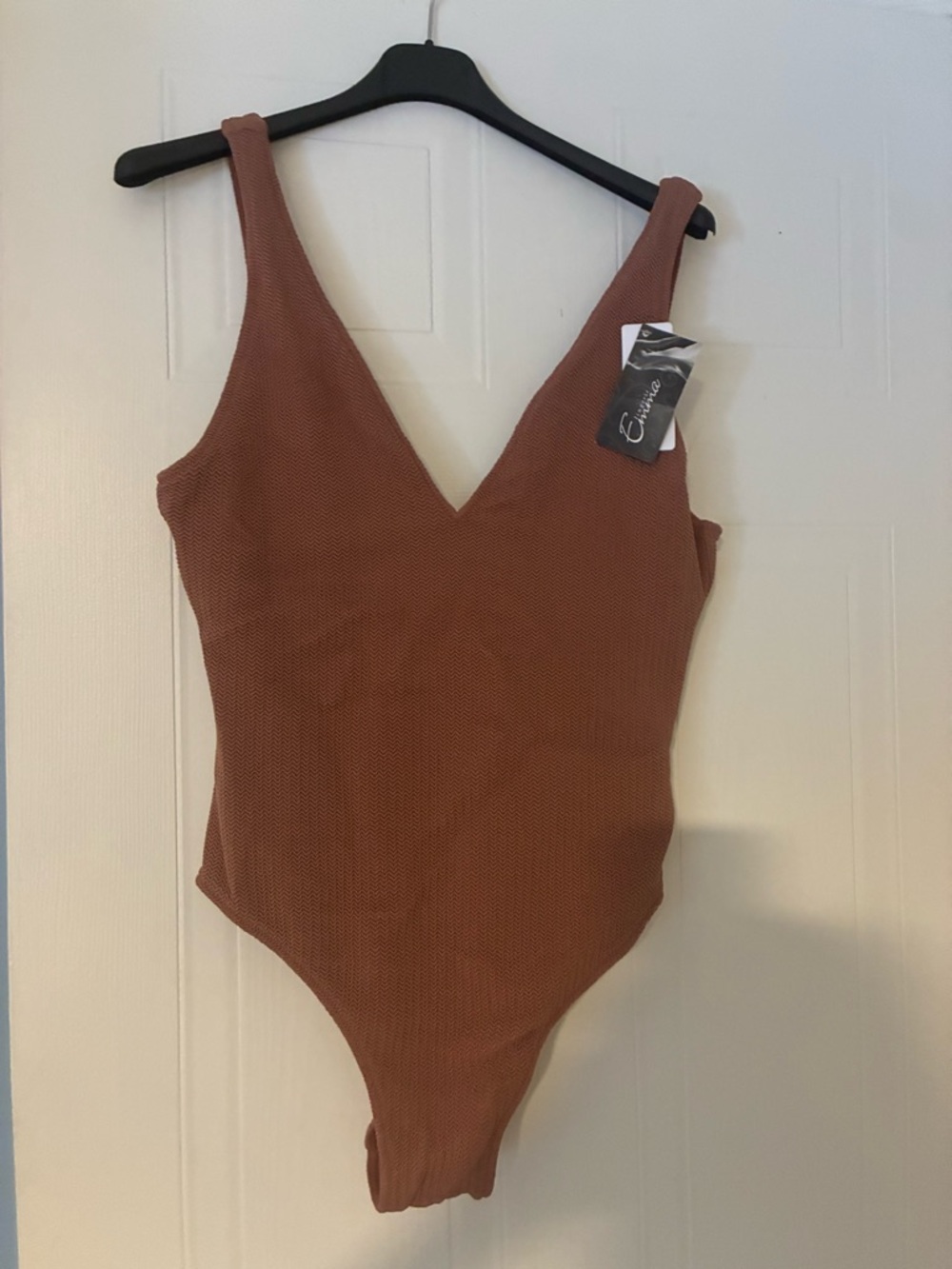 Seafolly Textured One-Piece Swimsuit - Rust Brown